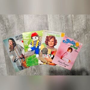 Set of 4 vintage knit/crochet books